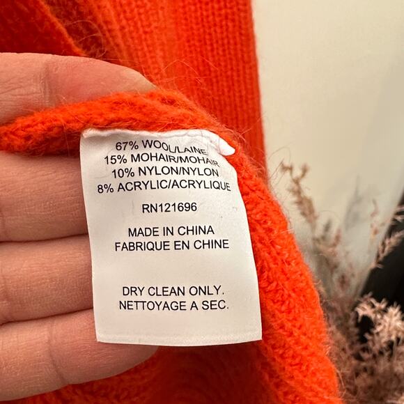 DEMYLEE x J.CREW Long Open Front Cardigan Sweater Wool Orange Sz M $248 {205} - Picture 6 of 6